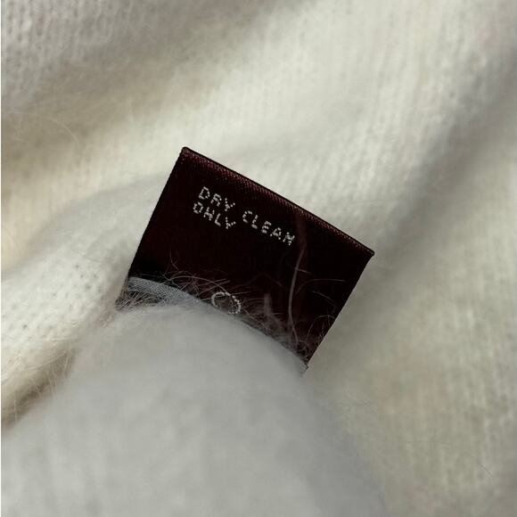 Vintage 525 America Angora Blend White Pearl Button Cardigan Size M - Picture 5 of 7